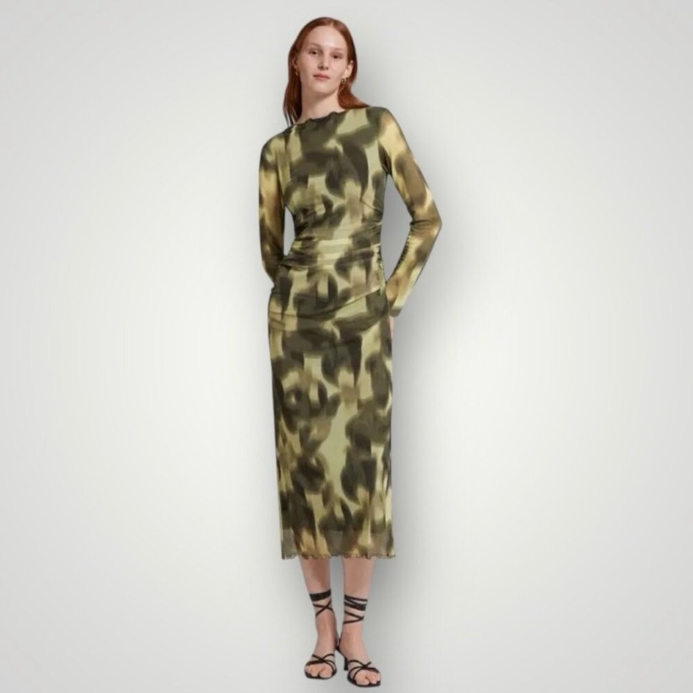 & Other Stories Multi Color Long Sleeve Midi Dress